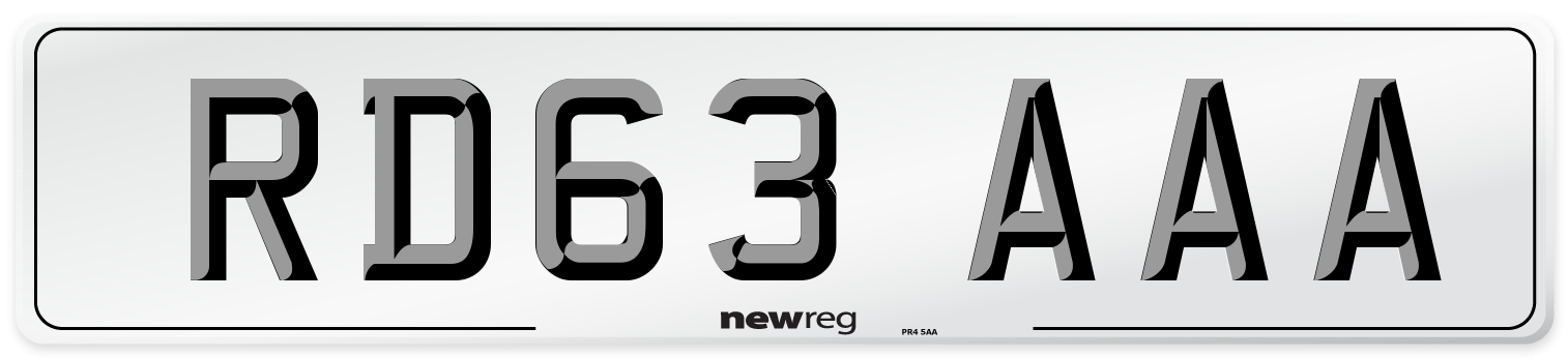 RD63 AAA Number Plate from New Reg